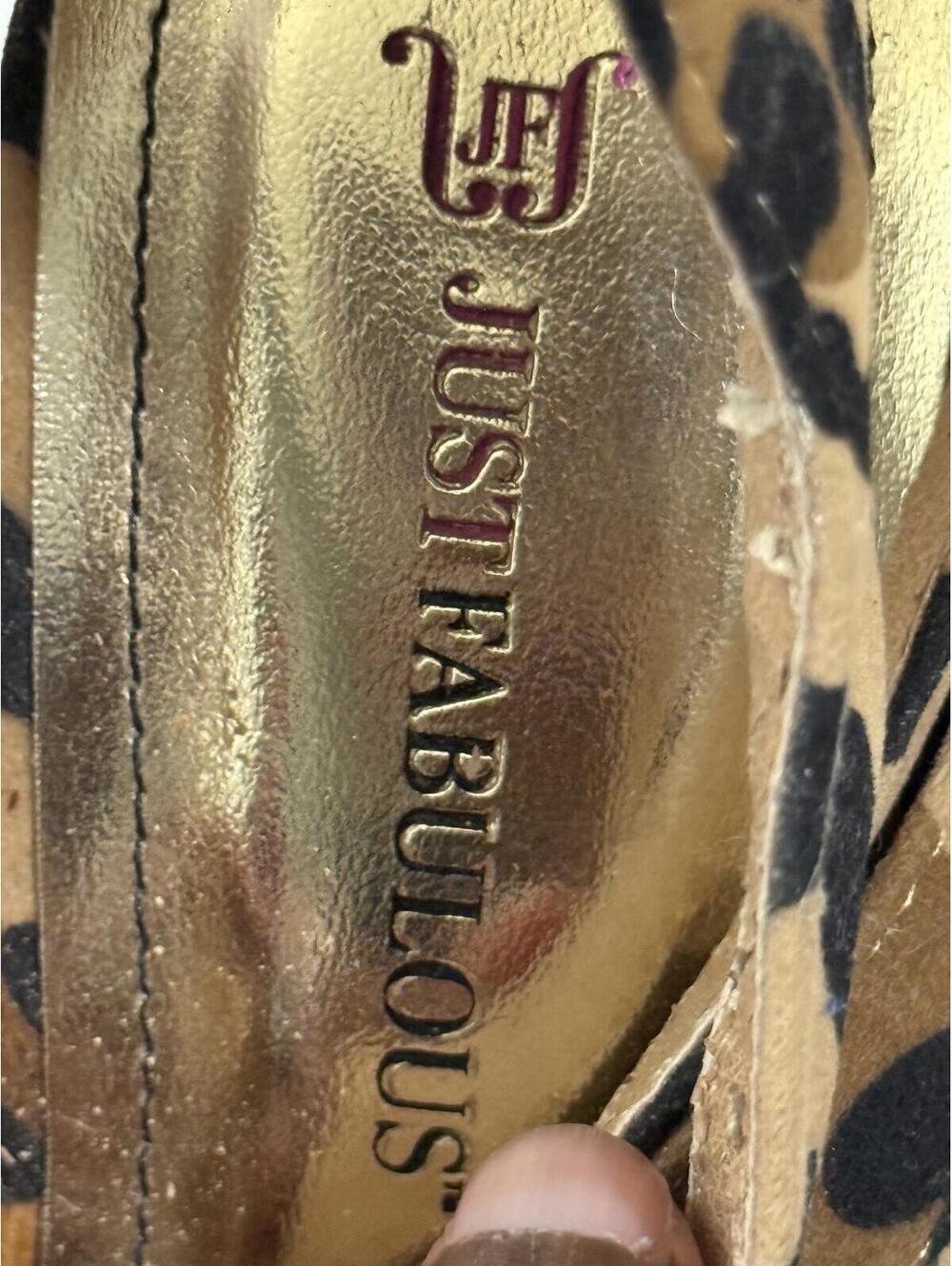 JUSTFAB animal print wedge heels criss-cross - Picture 3 of 4